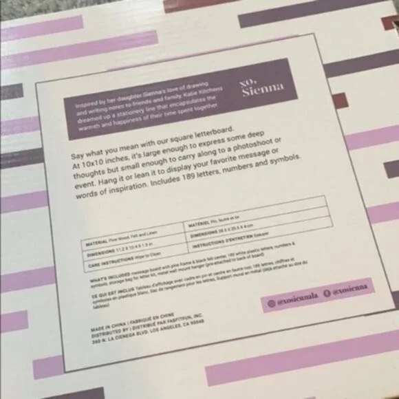 NIB XO, Sienna Felt Message Board - Picture 2 of 3